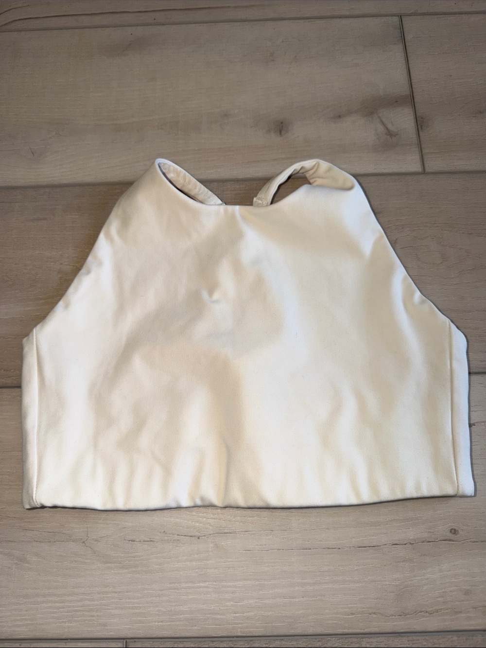 girlfriend collective Cream High-Neck Crop Top Topanga Medium Sports Bra